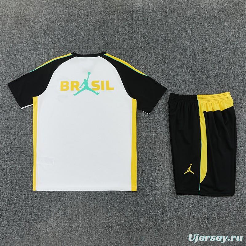 26/27 Brazil Away White Short Sleeve + Soccer Shorts