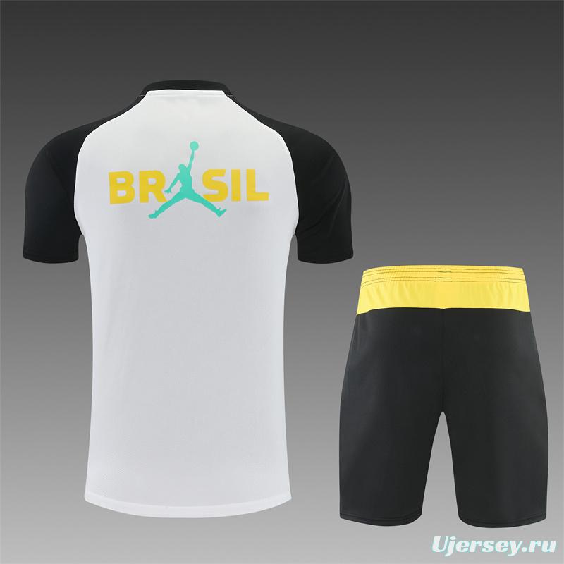 26/27 Brazil Away White Short Sleeve + Soccer Shorts