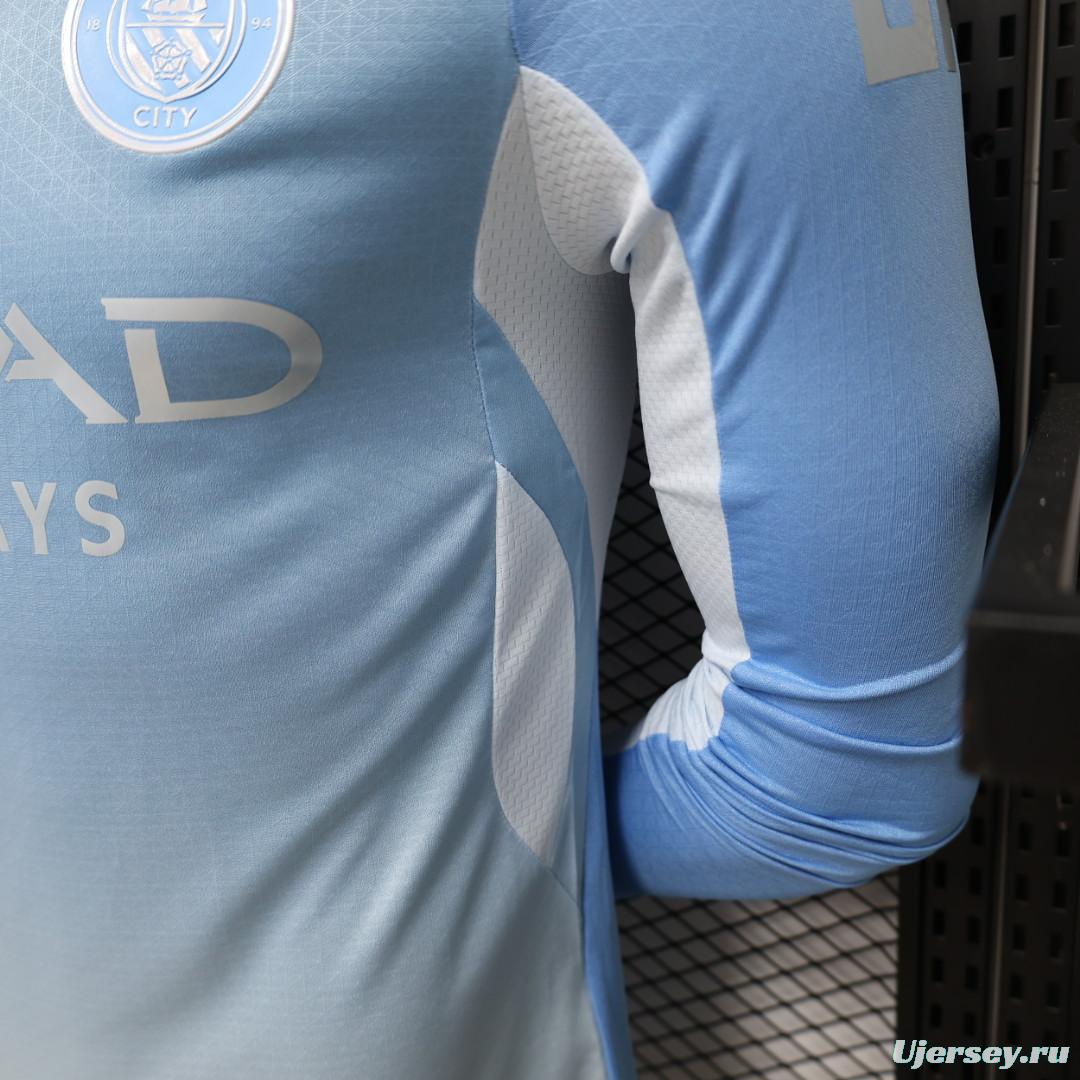 Player Version 26/27 Manchester City Sky Blue with White  Long Sleeve Jersey