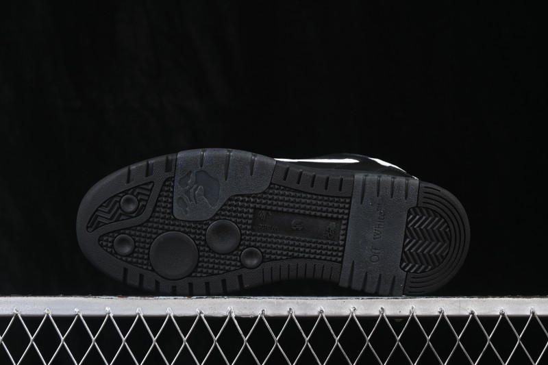 Off-White Out of Office Low-Top Fashion Skate Shoes Black White