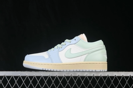 Air Jordan 1 Low AJ1 Light Blue Colorblock Low-Top Culture Casual Sneakers - DC0774-108