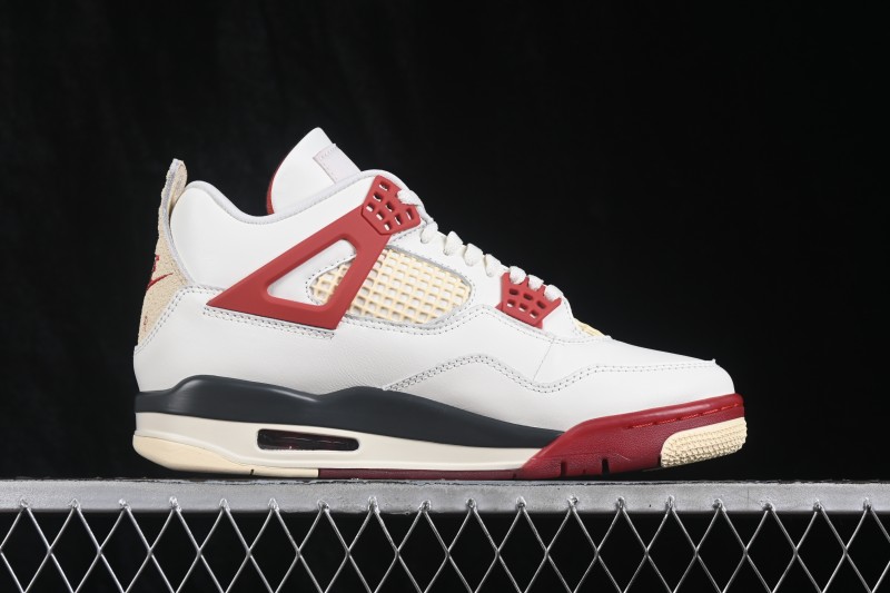 Nike Air Jordan 4 Retro 'Brick After Brick' OG Collaboration Sneakers with Premium Leather and Classic Basketball Design - IQ8055-100