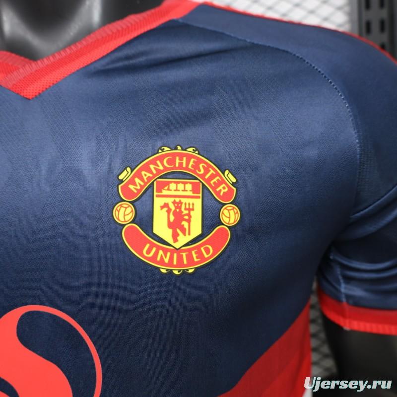 Player Version 26/27 Manchester United Navy & White V-Panel Away Jersey