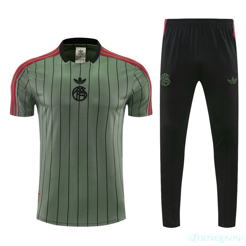 26/27 Bayern Dark Green Short Sleeve Tracksuit + Long Pants