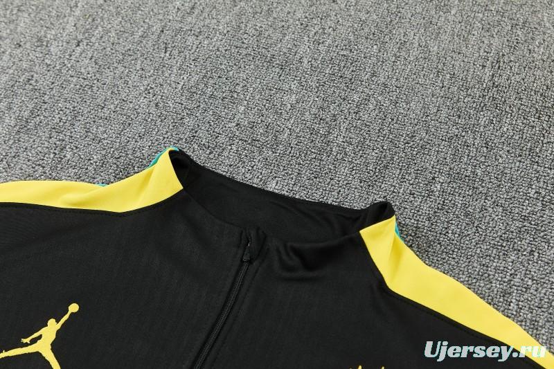 26/27 Brazil Black Half Zipper Jacket Tracksuit + Long Pants