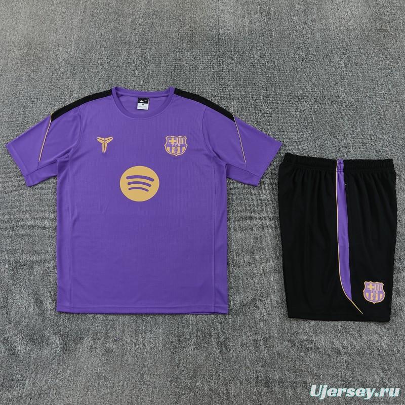 26/27 Barcelona Purple & Black Short Sleeve+Soccer Shorts