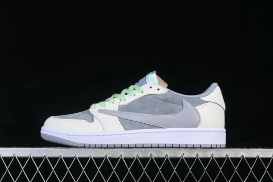 Nike Travis Scott x Air Jordan 1 Low OG Retro Basketball Shoes with Reverse Swoosh Design - HQ2004-400