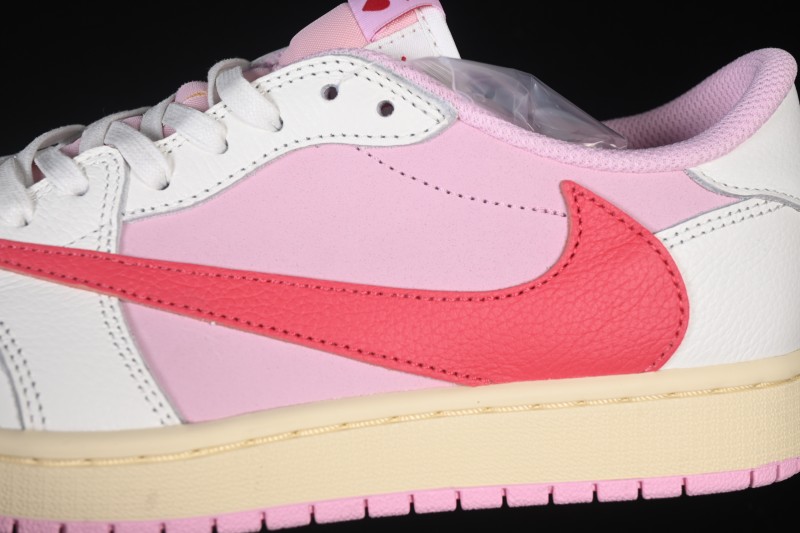 Nike Travis Scott x Air Jordan 1 Low OG Sneakers with Reverse Swoosh Design - IQ7604-101