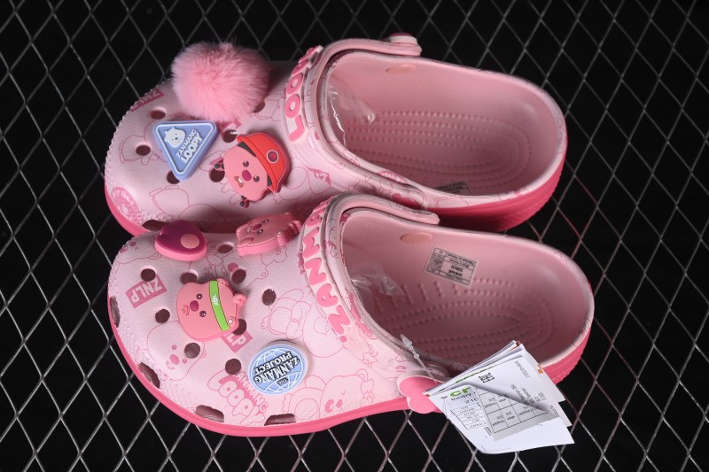 Zanmang Loopy x Crocs Classic Clog EVA Casual Clog with Fun Character Design - Pink Ruby