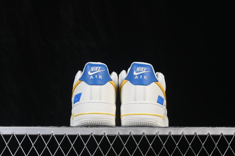 Nike Air Force 1 '07 Low Classic White Basketball Sneakers with Gold Accents and Full-Length Air Cushion - FZ1151-100
