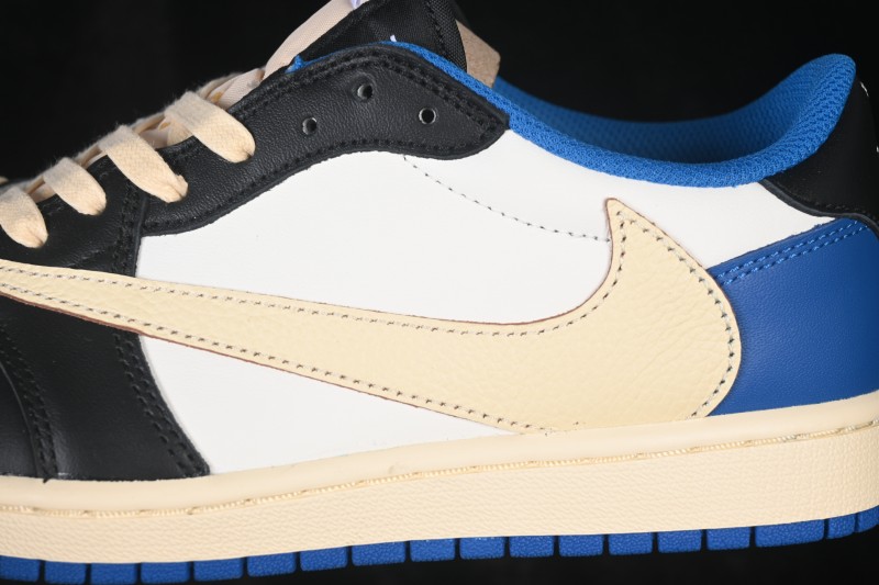 Travis Scott x Air Jordan 1 Low OG Retro Basketball Sneakers with Reverse Swoosh Design - DM7866-140