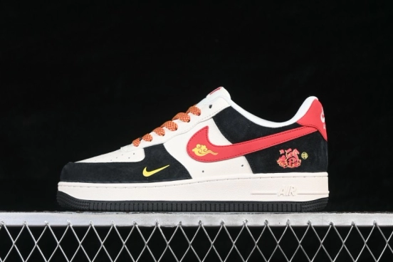 Nike Air Force 1 '07 Low Chinese New Year Limited Edition Red Black Contrast Low-Top Casual Skateboarding Shoes - MZ9588-835