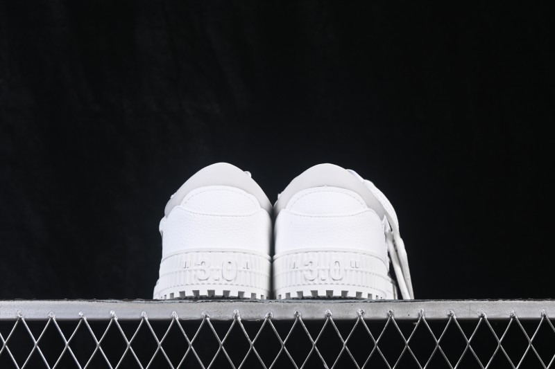 Off-White 3.0 Court Round-Toe Lace-Up Low-Top Casual Skate Shoes White Orange - AJD4