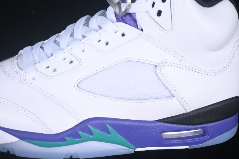 Nike Air Jordan 5 OG Grape Retro Basketball Shoes with Premium Full-Grain Leather - HQ7978-100