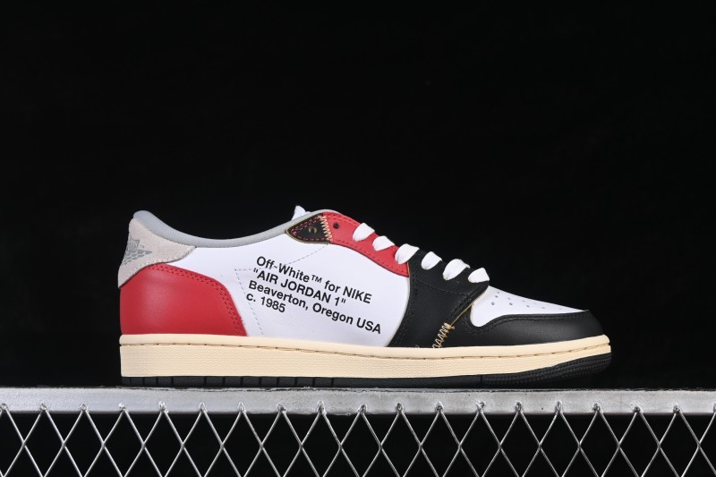 Nike Travis Scott x Air Jordan 1 Low OG Retro Sneakers with Reverse Swoosh Design - XZ6868-005