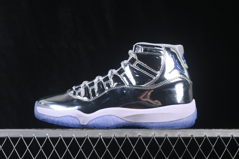 Nike Air Jordan 11 Retro Basketball Shoes with Metallic Silver Accents - CT8012-730