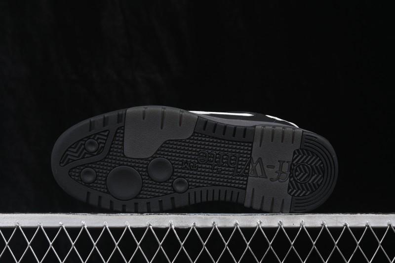 Off-White Out Of Office Low-Top Fashion Skate Shoes in Black and White - F