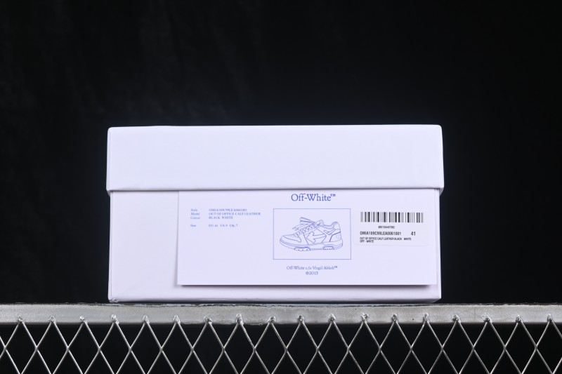 Off-White Out Of Office Low-Top Fashion Skate Shoes in Black and White - F