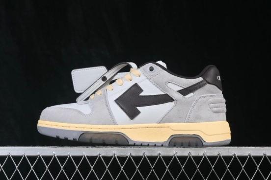 Off-White Out of Office Low-Top Fashion Skate Shoes in Taupe - WME5