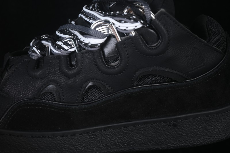 Lanvin Two-Tone Lace-Up Low-Top Casual Sneakers - AJE5