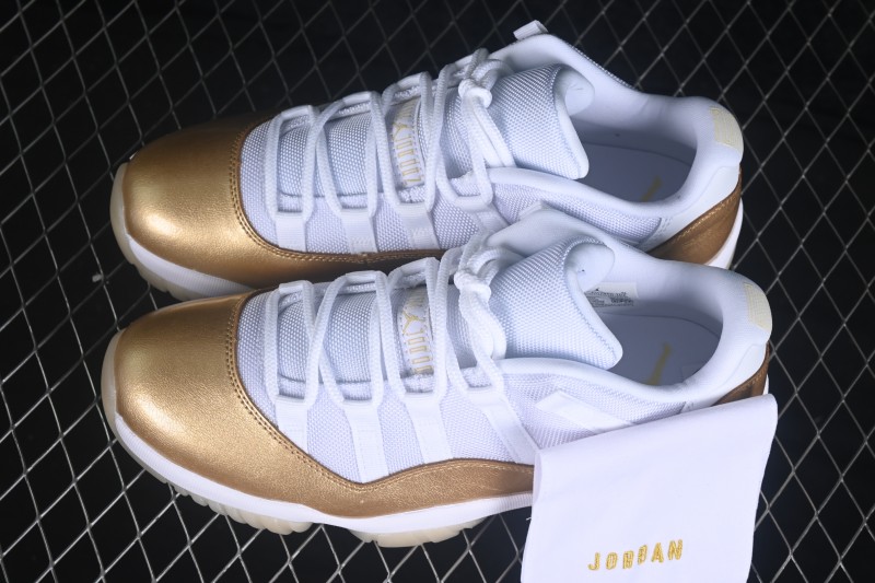 Nike Air Jordan 11 Low Metallic Gold Basketball Shoes - AH7860-102