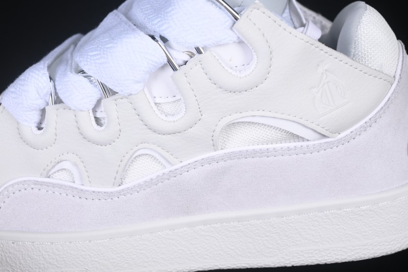 Lanvin Two-Tone Lace-Up Low-Top Casual Sneakers Grey White - AJE5