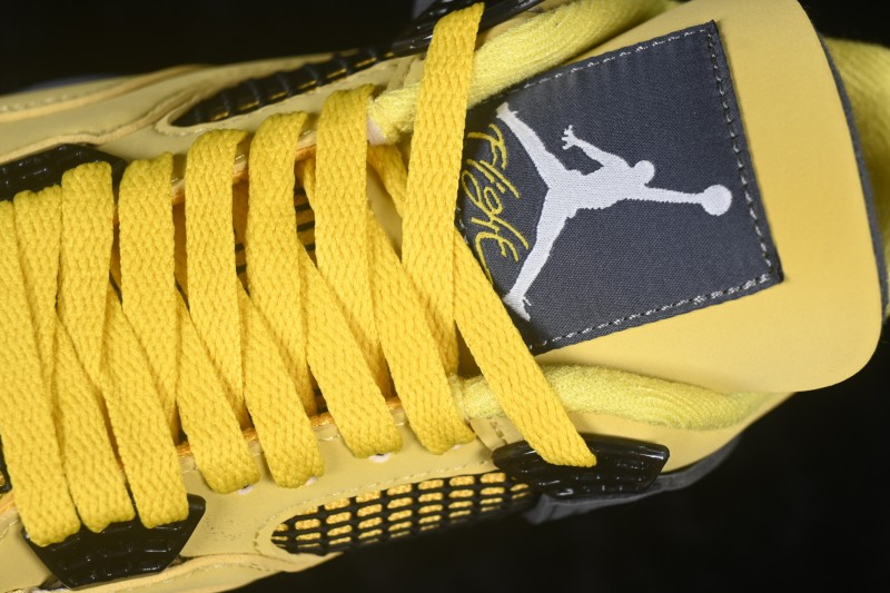 Nike Air Jordan 4 Retro 'Lightning' White Yellow Basketball Shoes - CT8527-700
