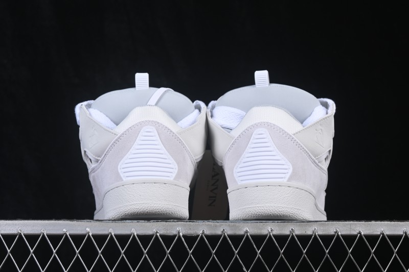 Lanvin Two-Tone Lace-Up Low-Top Casual Sneakers Grey White - AJE5