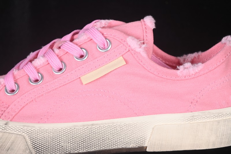 Balenciaga Paris Low Top Lace-Up Sneakers with Distressed Finish - W3RC35591