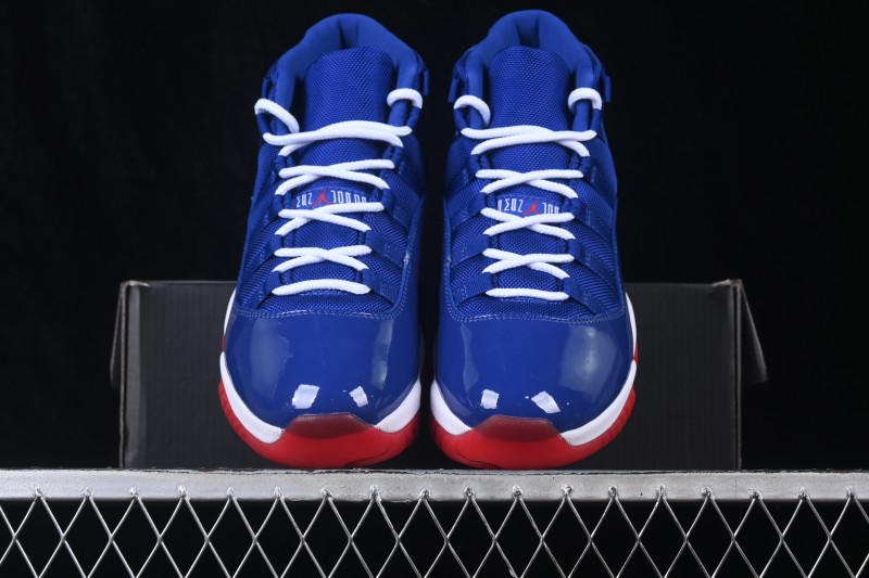 Air Jordan 11 Retro High-Top Basketball Shoes in Blue and Orange - CT8012-114