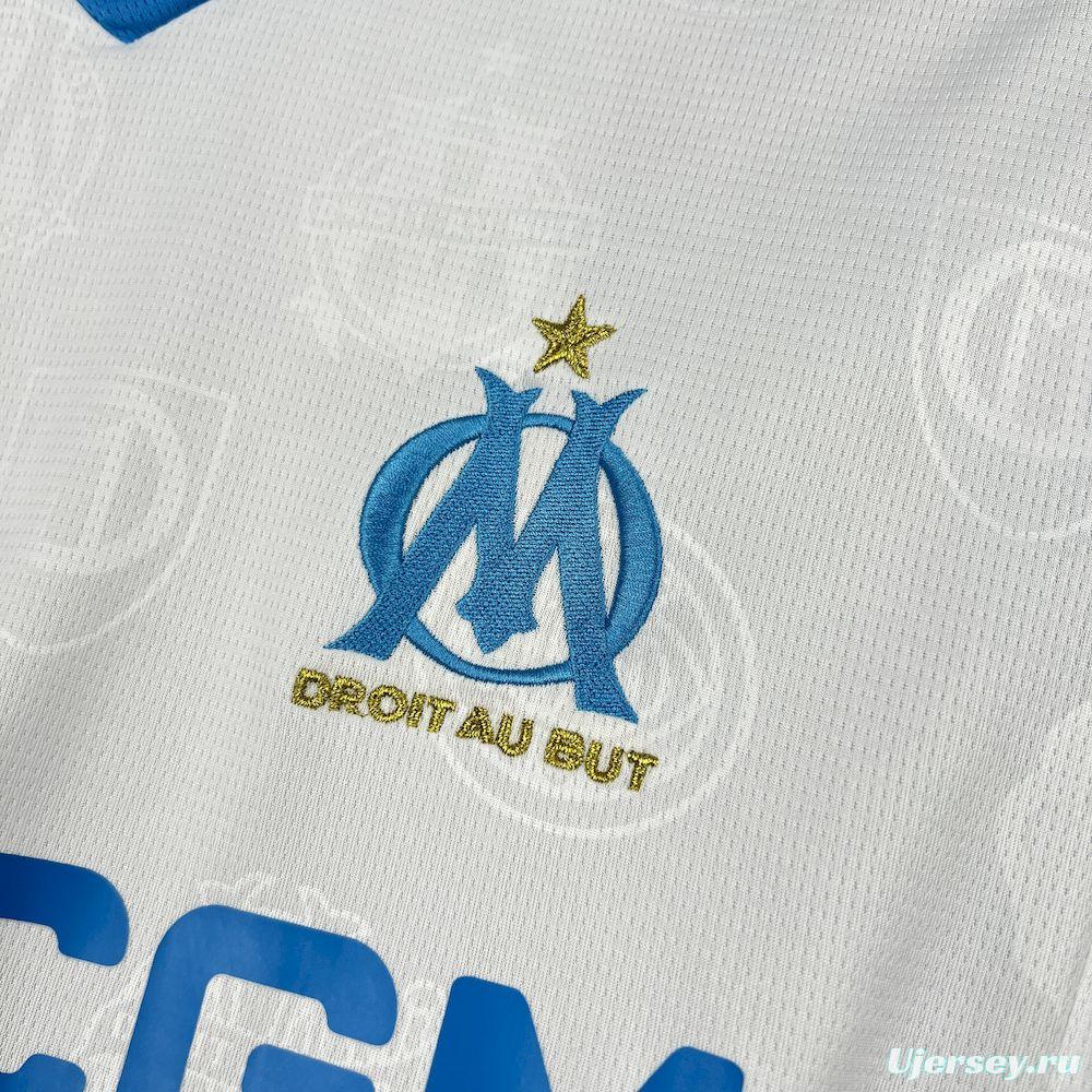 2025/26 Mens Olympique Marseille Home Long Sleeve Jersey