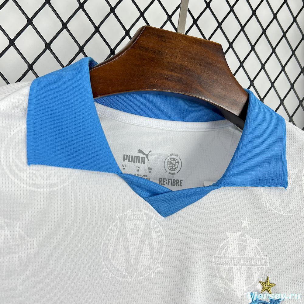 2025/26 Mens Olympique Marseille Home Long Sleeve Jersey