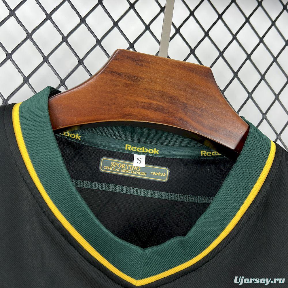 2002/03  Sporting CP Retro Away Black with Yellow Sleeves Jersey