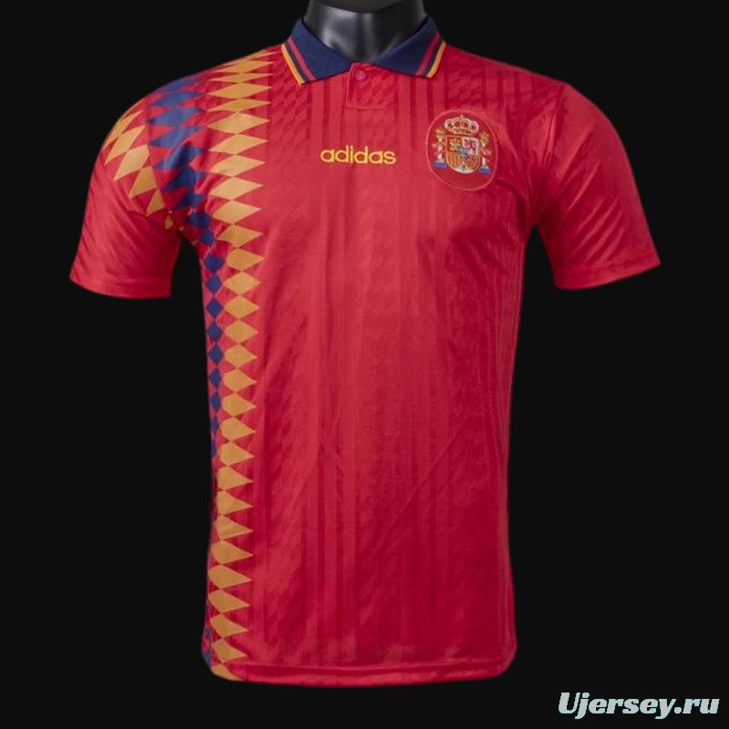 Retro 1994 Spain Home Soccer Jersey