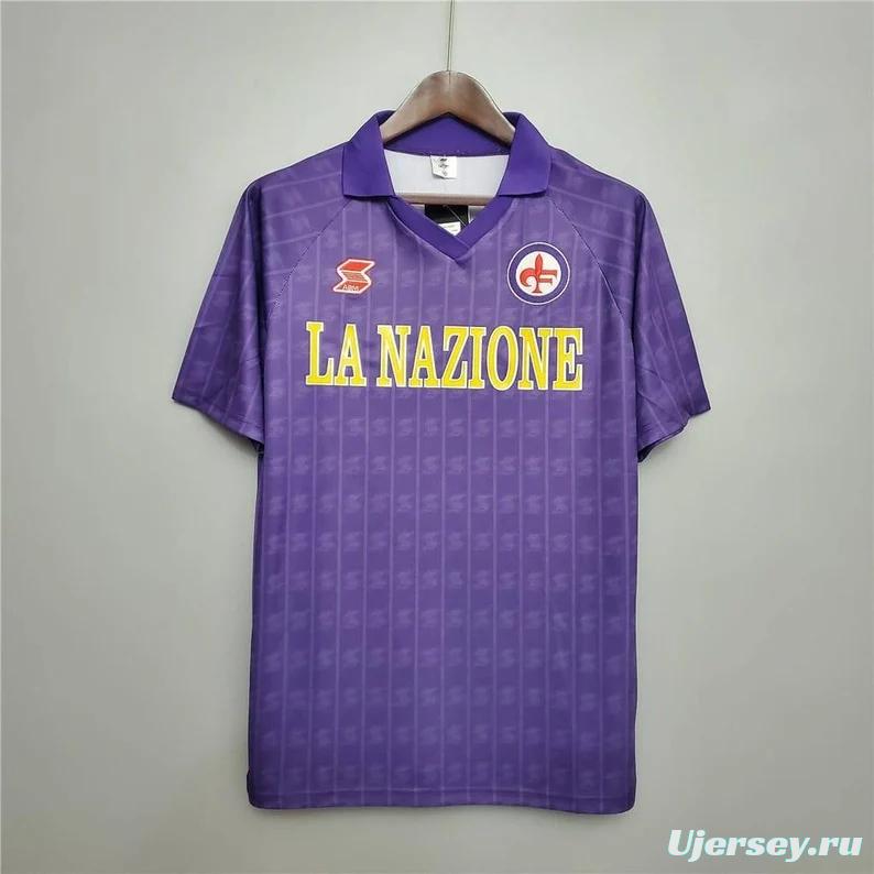 Retro 89/90 Fiorentina Home Soccer Jersey
