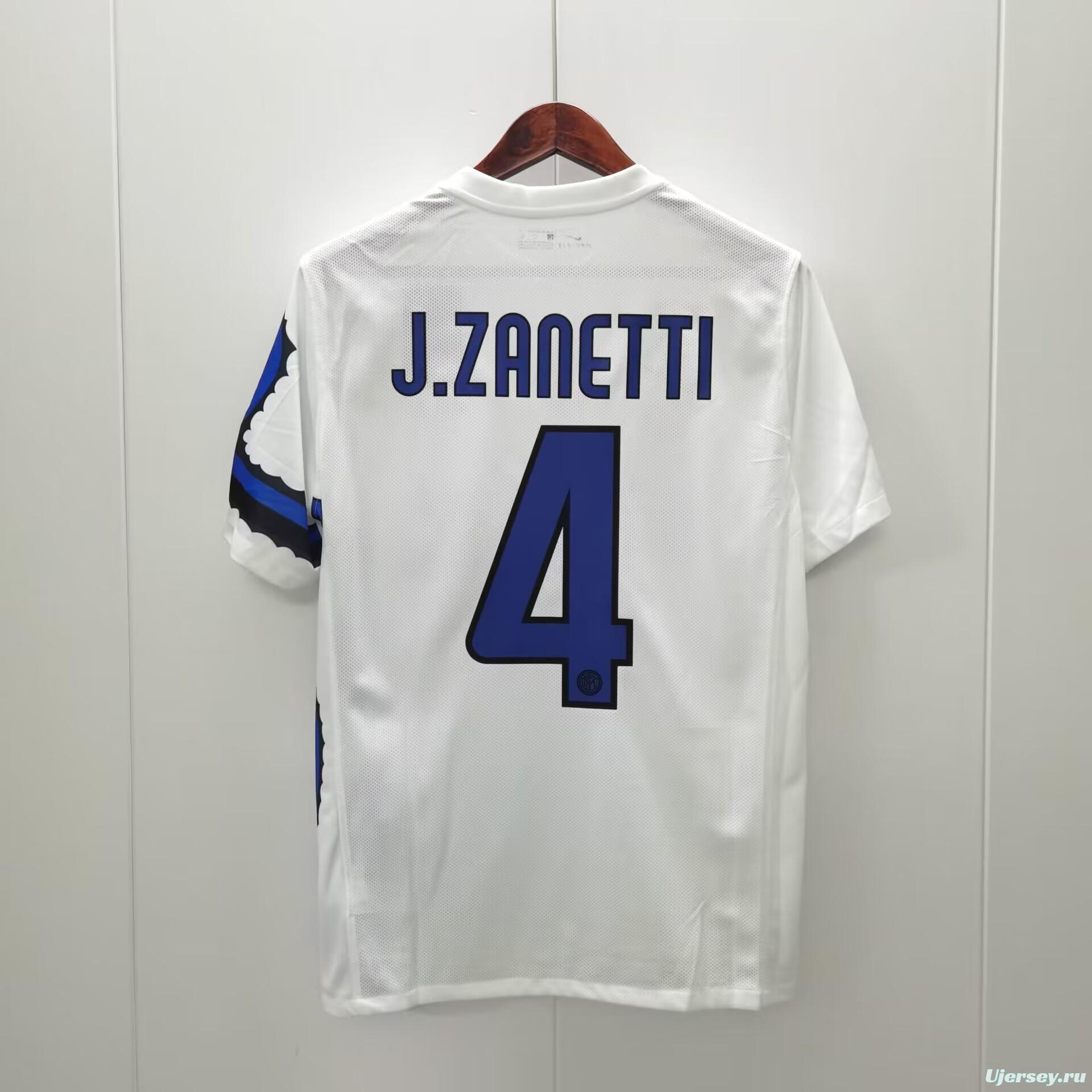 Retro 10/11 Inter Milan Away White Jersey With Full Patches