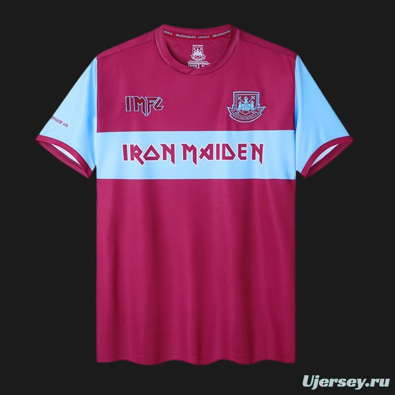 Retro 22/23 Iron Maiden X West Ham Wine/Blue Jersey With Number 11