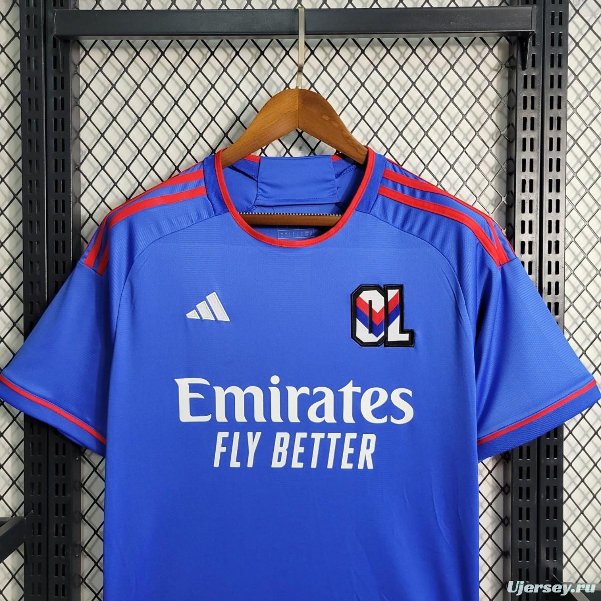 23/24 Olympique Lyonnais Away Blue Jersey