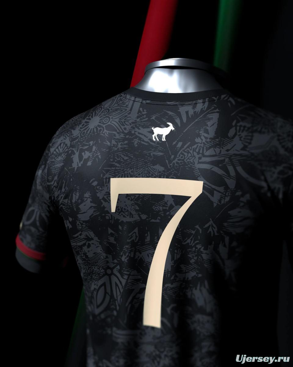 Player Version 2023 Portugal Black Comma Football THE SIU Ronaldo JERSEY