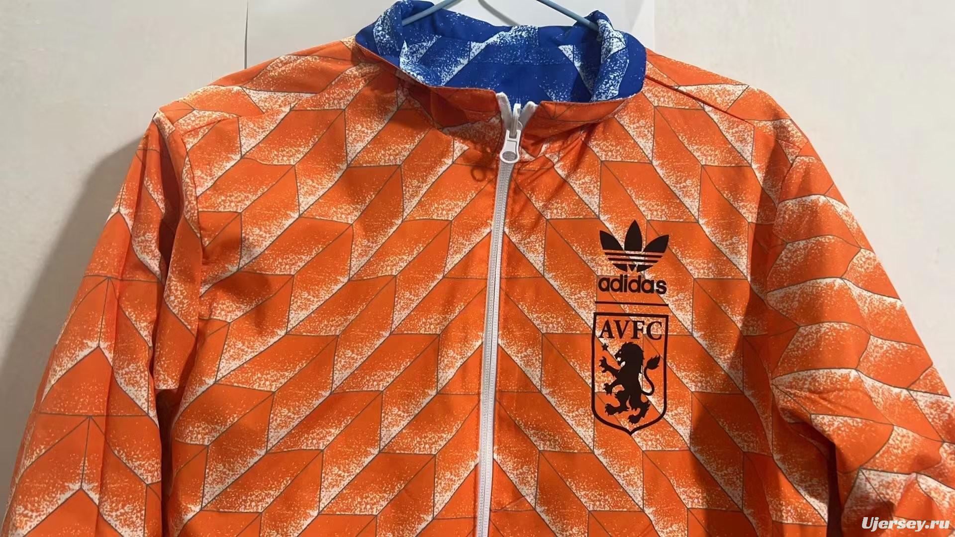 Retro Aston Villa Reversible Blue/Orange Jacket