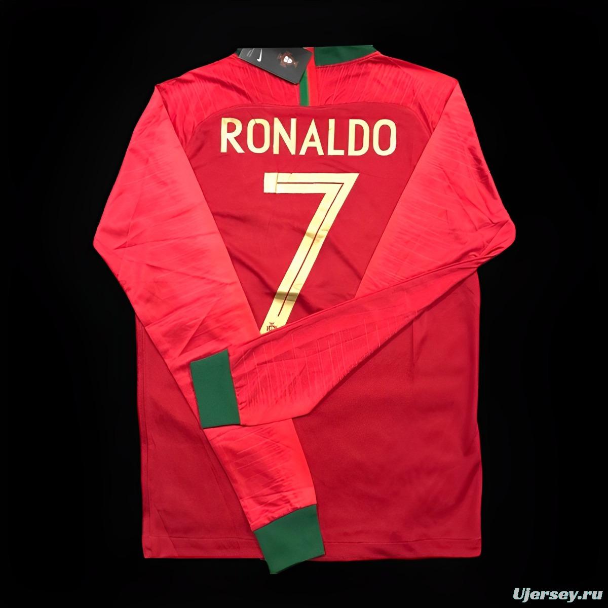 Retro 2018 Portugal Home Long Sleeve Jersey