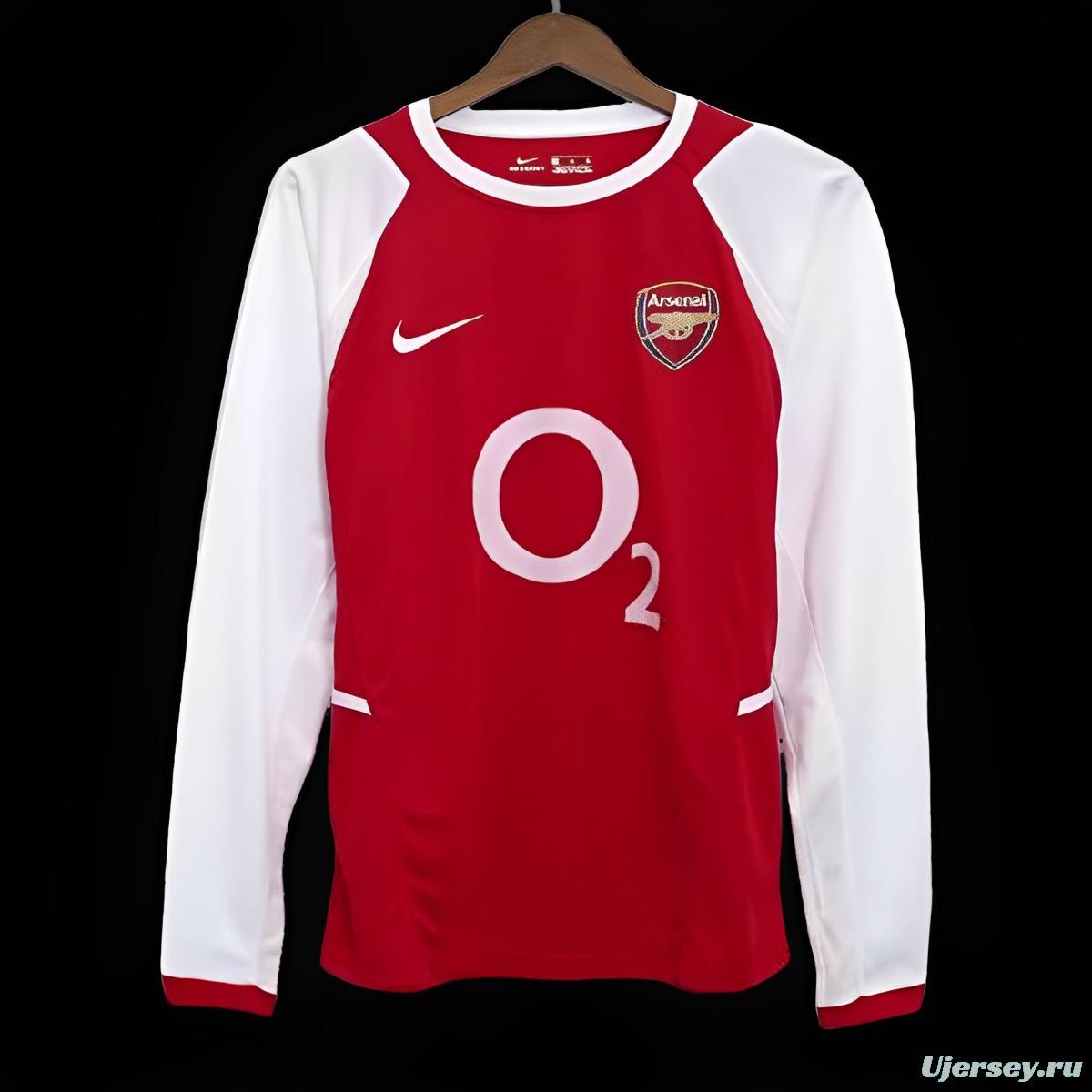 Retro 02/04 Arsenal Home Long Sleeve Jersey