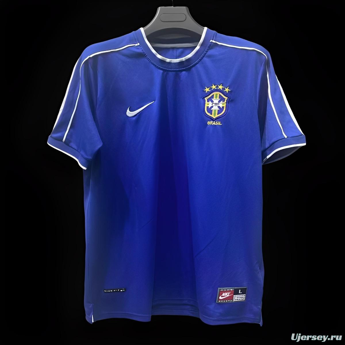 Retro 1998 Brazil Away Blue Jersey