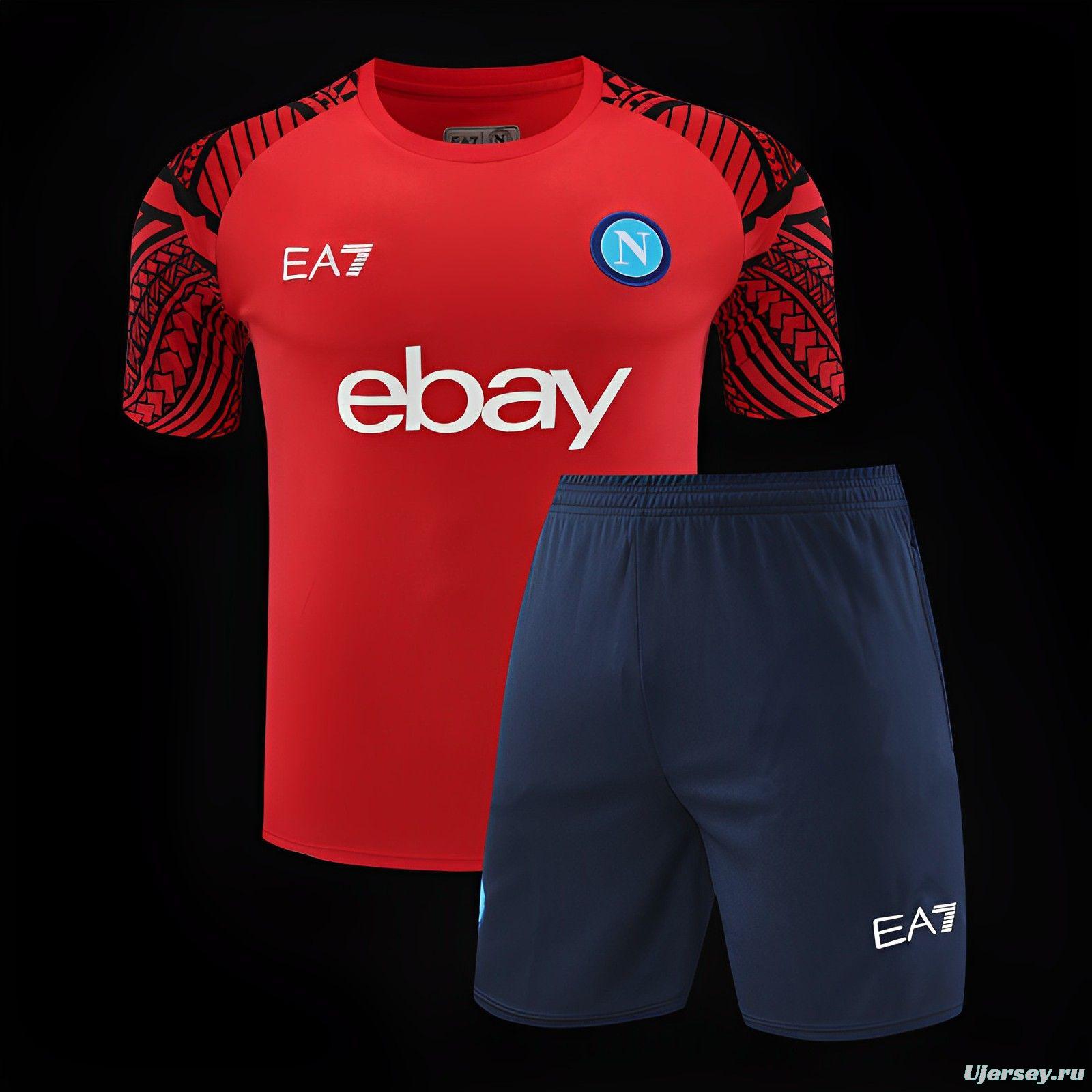 23/24 Napoli Red Short Sleeve Jeresy+Shorts