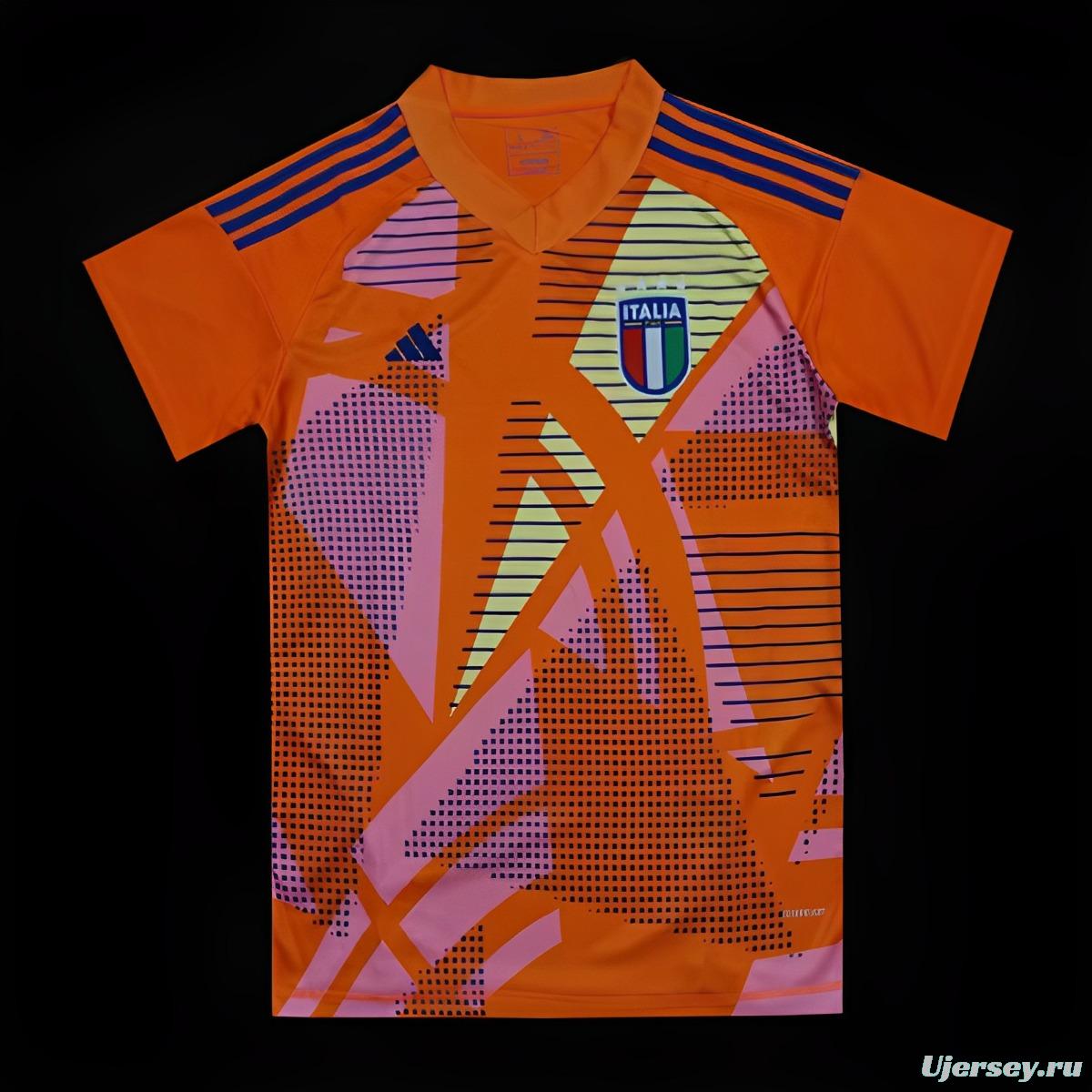 2024 Italy Orange Goalkeeper Jersey