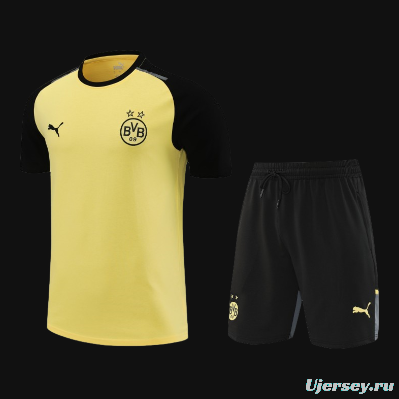 23/24 Borussia Dortmund Cotton Short Sleeve Jersey+Shorts