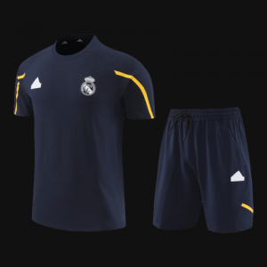 23/24 Real Madrid Navy Cotton Short Sleeve Jersey+Shorts