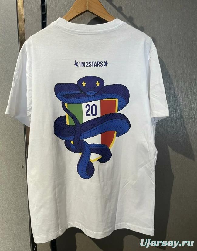 23/24 Inter Milan CAMPIONI D'ITALIA White T-Shirts With Snake Pattern