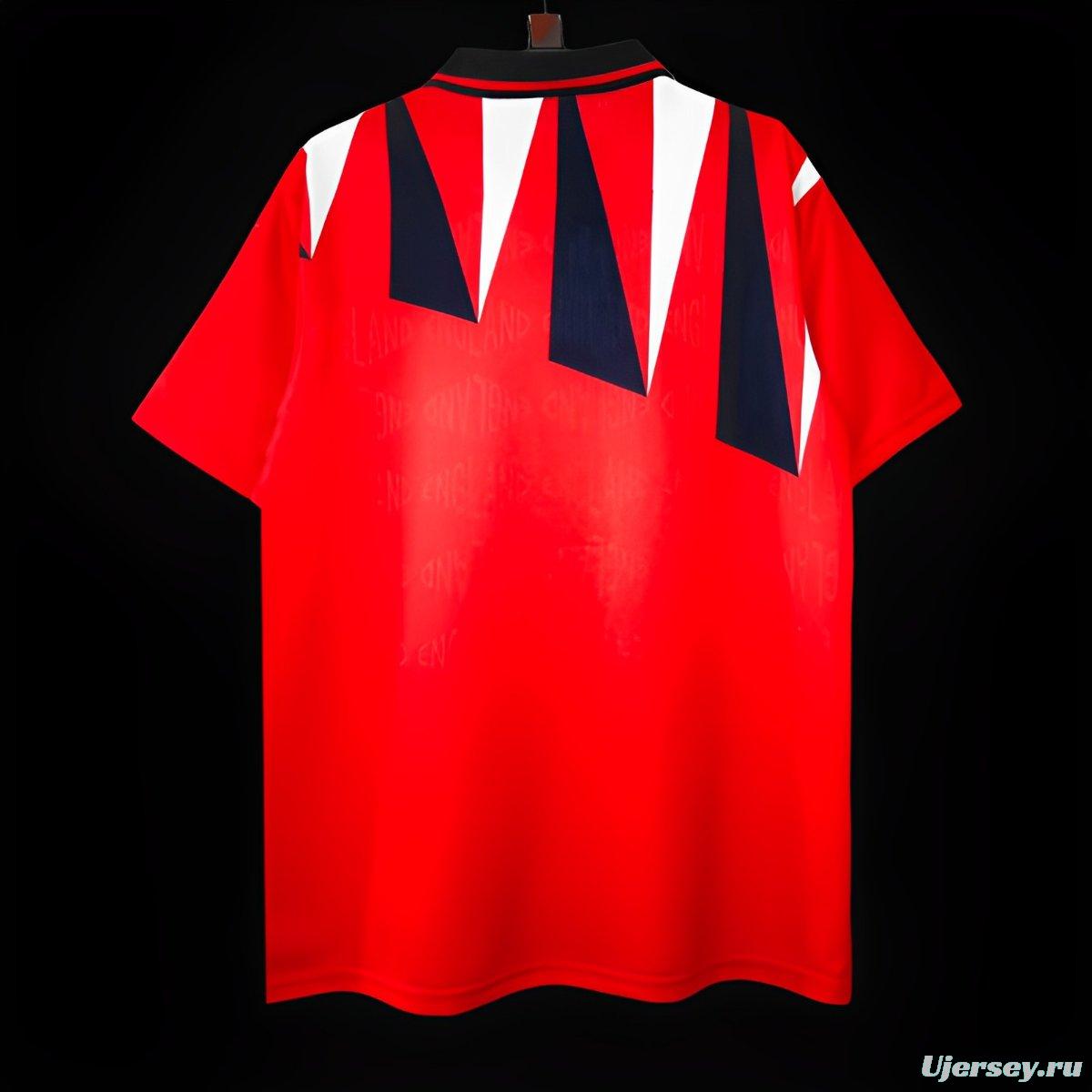 Retro 1992 England Away Red Jersey