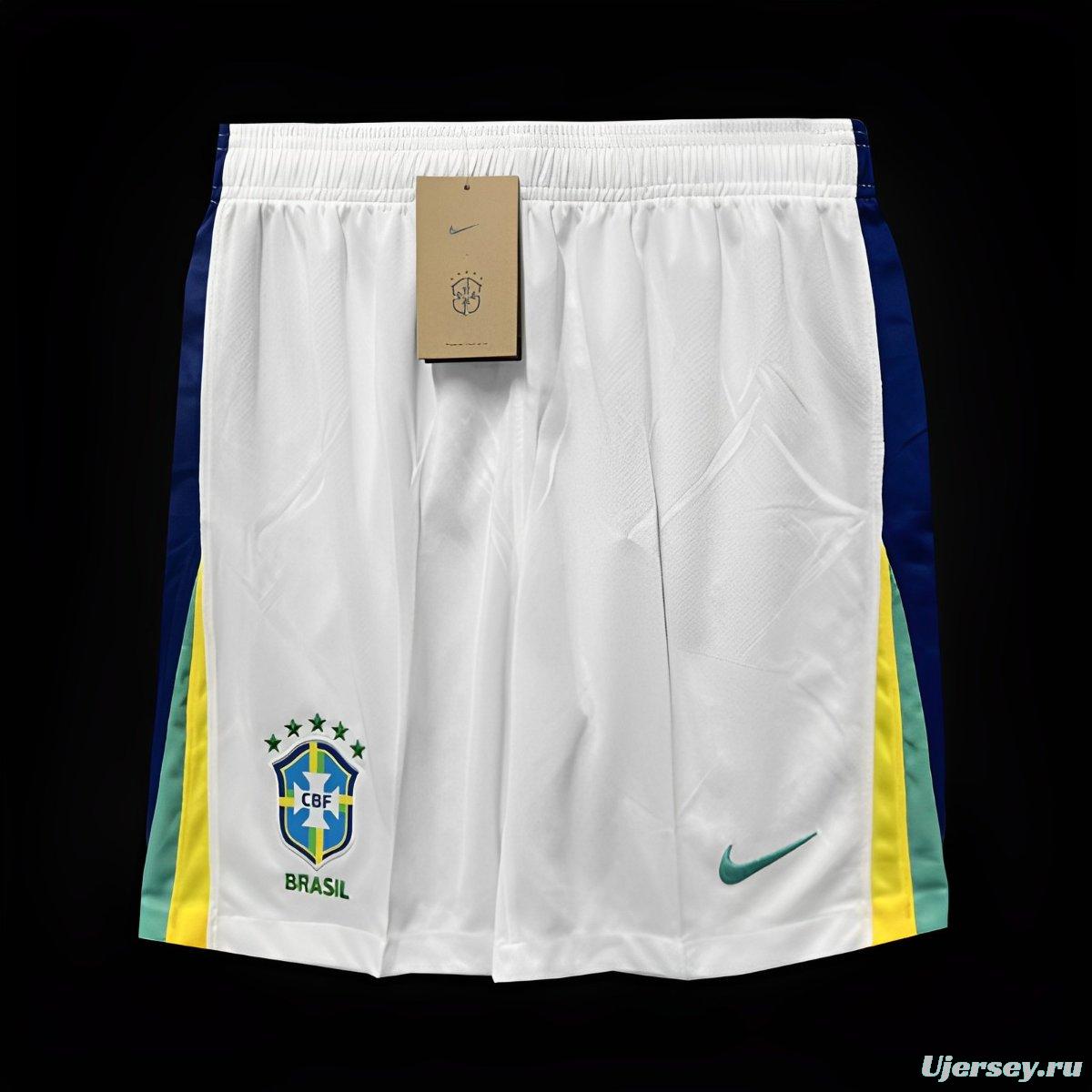 2024 Brazil Away White Shorts